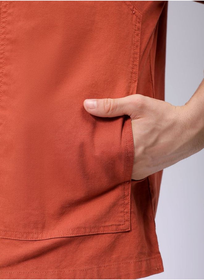 Men Relaxed Solid Carpenter Trucker Jacket
