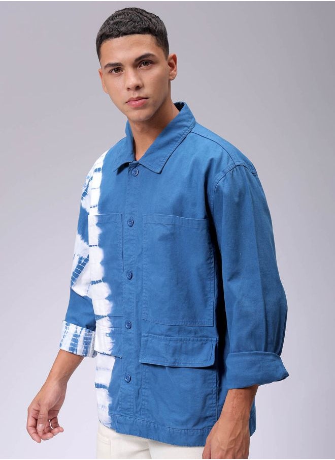 Men Relaxed Tie & Dye Trucker Jacket