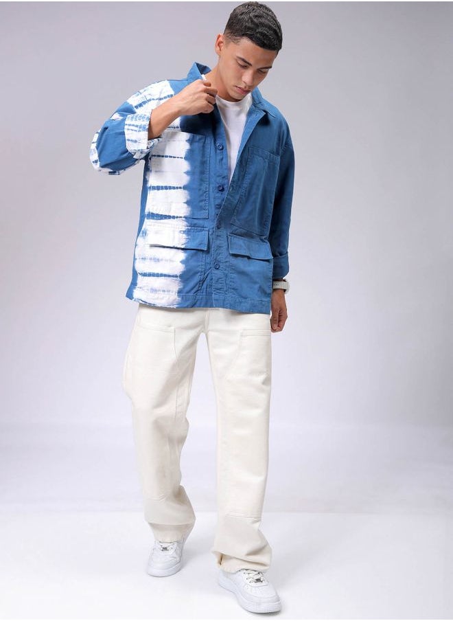 Men Relaxed Tie & Dye Trucker Jacket