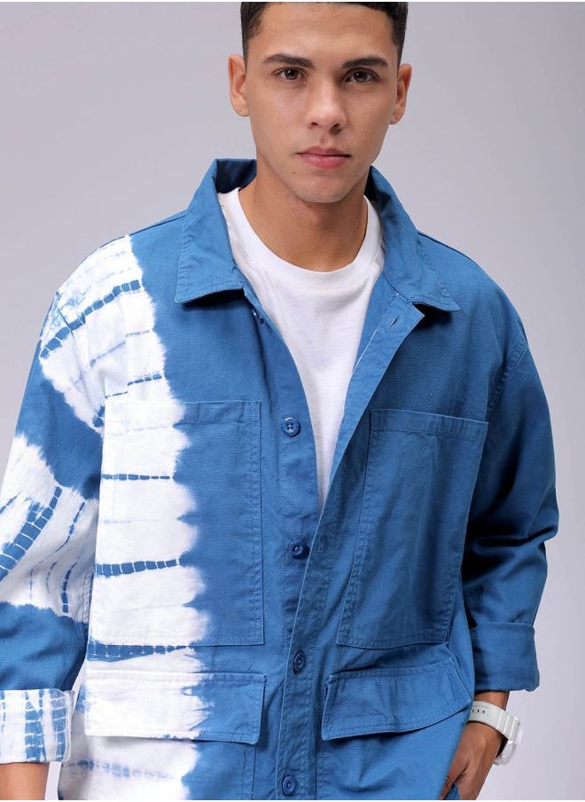 Men Relaxed Tie & Dye Trucker Jacket