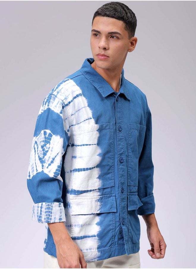 Men Relaxed Tie & Dye Trucker Jacket