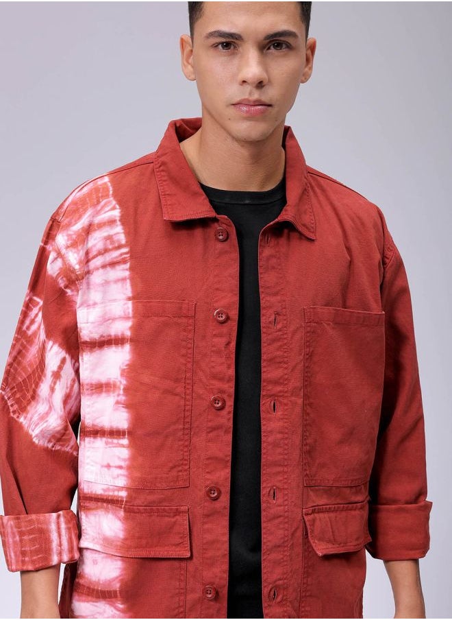Men Relaxed Tie & Dye Trucker Jacket