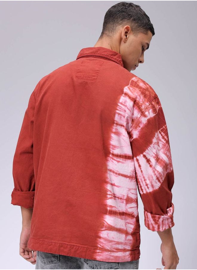 Men Relaxed Tie & Dye Trucker Jacket