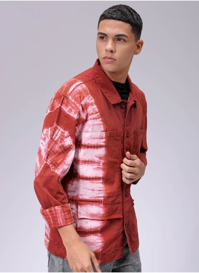 Men Relaxed Tie & Dye Trucker Jacket