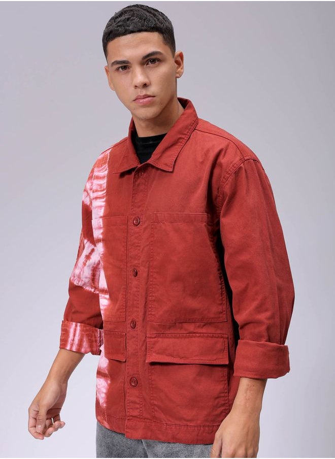 Men Relaxed Tie & Dye Trucker Jacket
