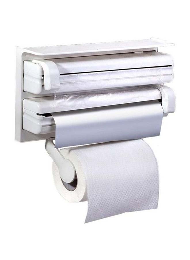 4 In 1 Kitchen Roll Holder Tissue Dispenser - White