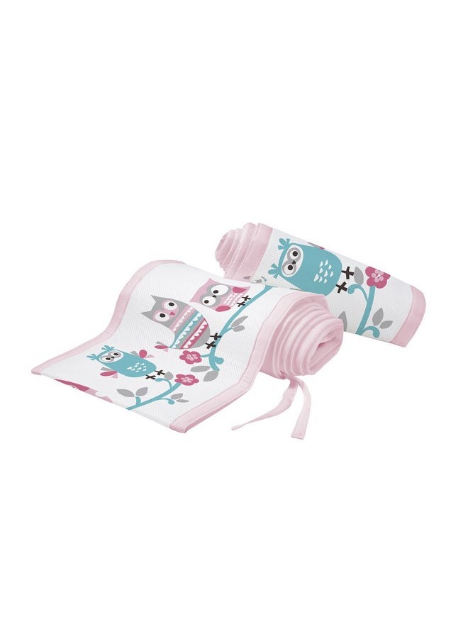 BreathableBaby 3pc Classic Crib Bedding Set- Owl Fun Pink