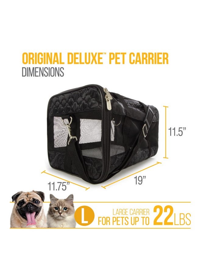 Sherpa Original Deluxe Travel Pet Carrier, Airline Approved - Black Lattice, Large