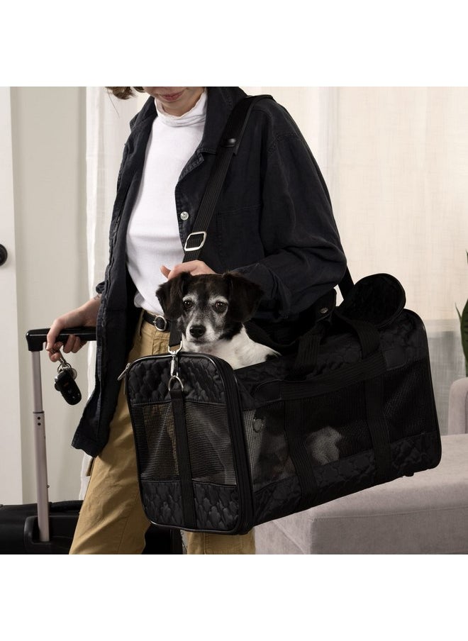 Sherpa Original Deluxe Travel Pet Carrier, Airline Approved - Black Lattice, Large