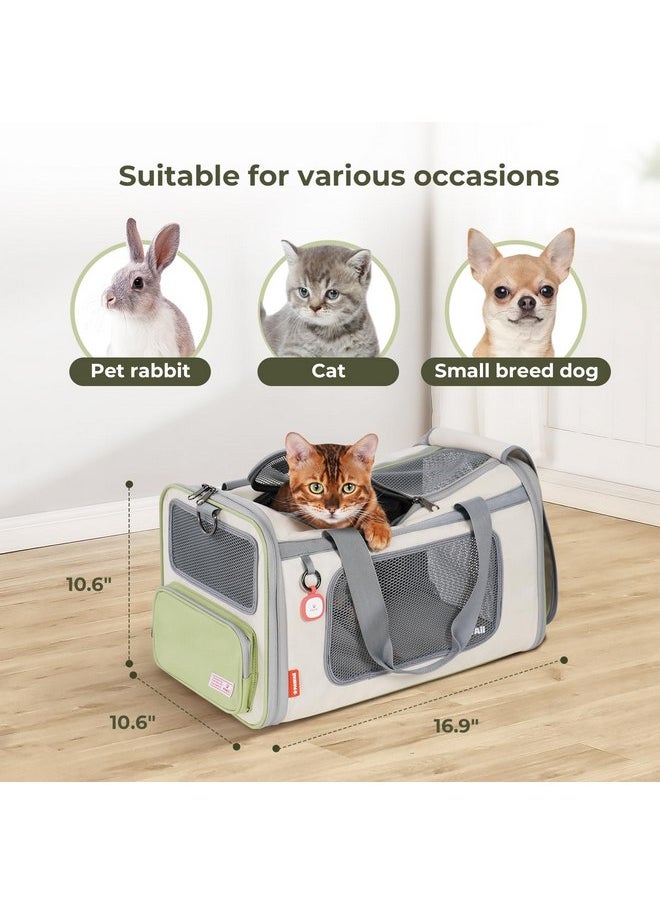 Pawaii Cat Carrier with ID Tag, TSA Airline Approved Cat Carrier, Soft Sided Collapsible Pet Travel Carrier, Foldable Cat Travel Bag, Protable, Comfortable, Convenient Cat Travel Carrier