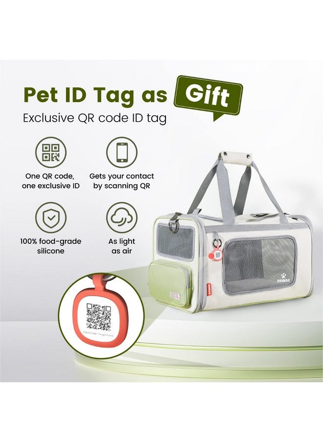 Pawaii Cat Carrier with ID Tag, TSA Airline Approved Cat Carrier, Soft Sided Collapsible Pet Travel Carrier, Foldable Cat Travel Bag, Protable, Comfortable, Convenient Cat Travel Carrier
