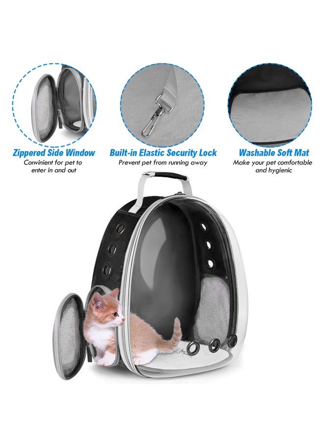 Cat Backpack Carrier, Pet Bubble Backpacks Airline Approved, Clear Space Capsule Pet Travel Carrying Bag Bookbag for Small Medium Cat Dog Puppy Kitten Bunny Bird with Hiking Walking Outdoor Use