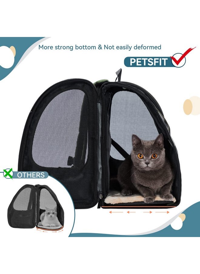 Petsfit Cat Backpack Carrier,Dog Carrier Backpacks Expandable with Great Ventilation,Fleece Mat,Perfect for Hiking,Camping Hold Pets Under 22 lbs