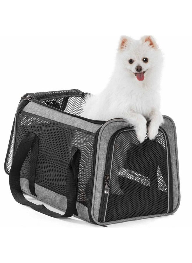 Petsfit Cat Carrier Small Dog Carrier, Lightweight Portable Soft Pet Carrier for Large and Medium Cats, 5-Sided Breathable Mesh, Escape Proof and Auto-Safe, Sturdy Structure