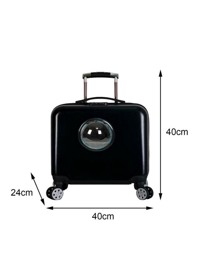 Portable Cat Trolley Case Backpack Breathable Hiking For Small Animals Black