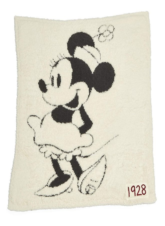 Barefoot Dreams CozyChic Unisex Classic Minnie Mouse Baby Blanket Disney Series-Cream/Carbon