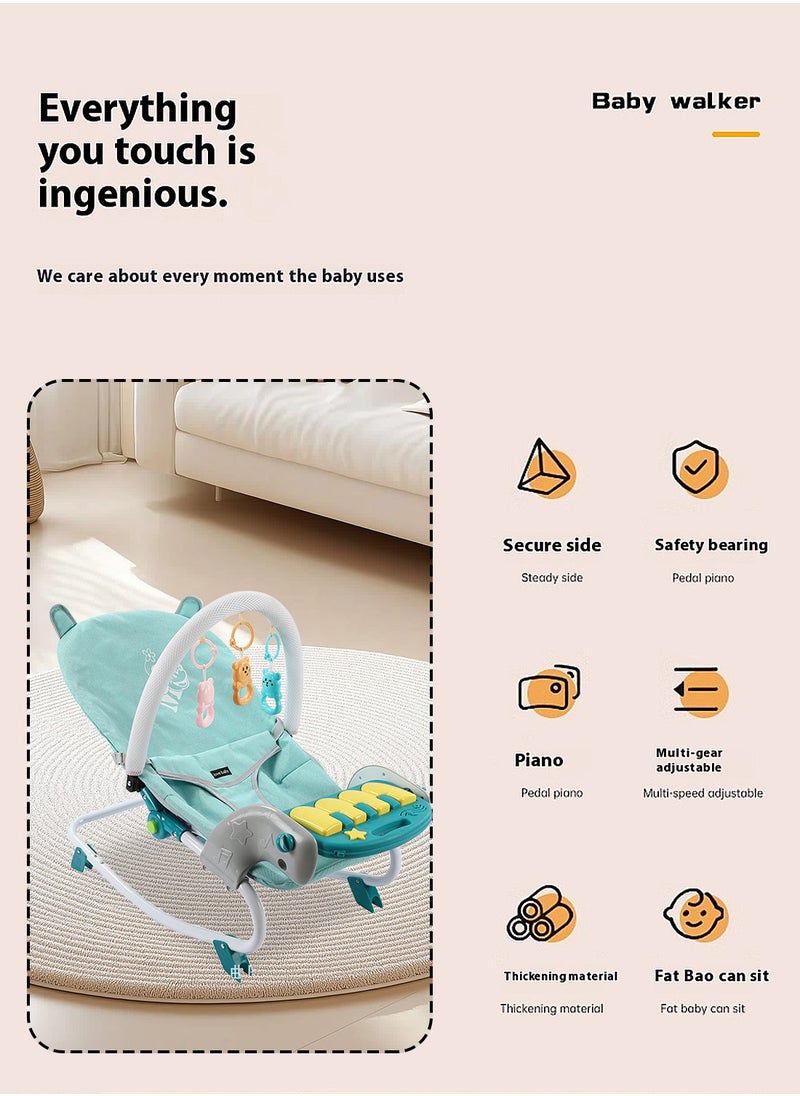 Baby Rocker Bouncer, Adjustable And Portable Baby Rocking Chair, Can Lie And Sit, Baby Swing With Adjustable Music Panel