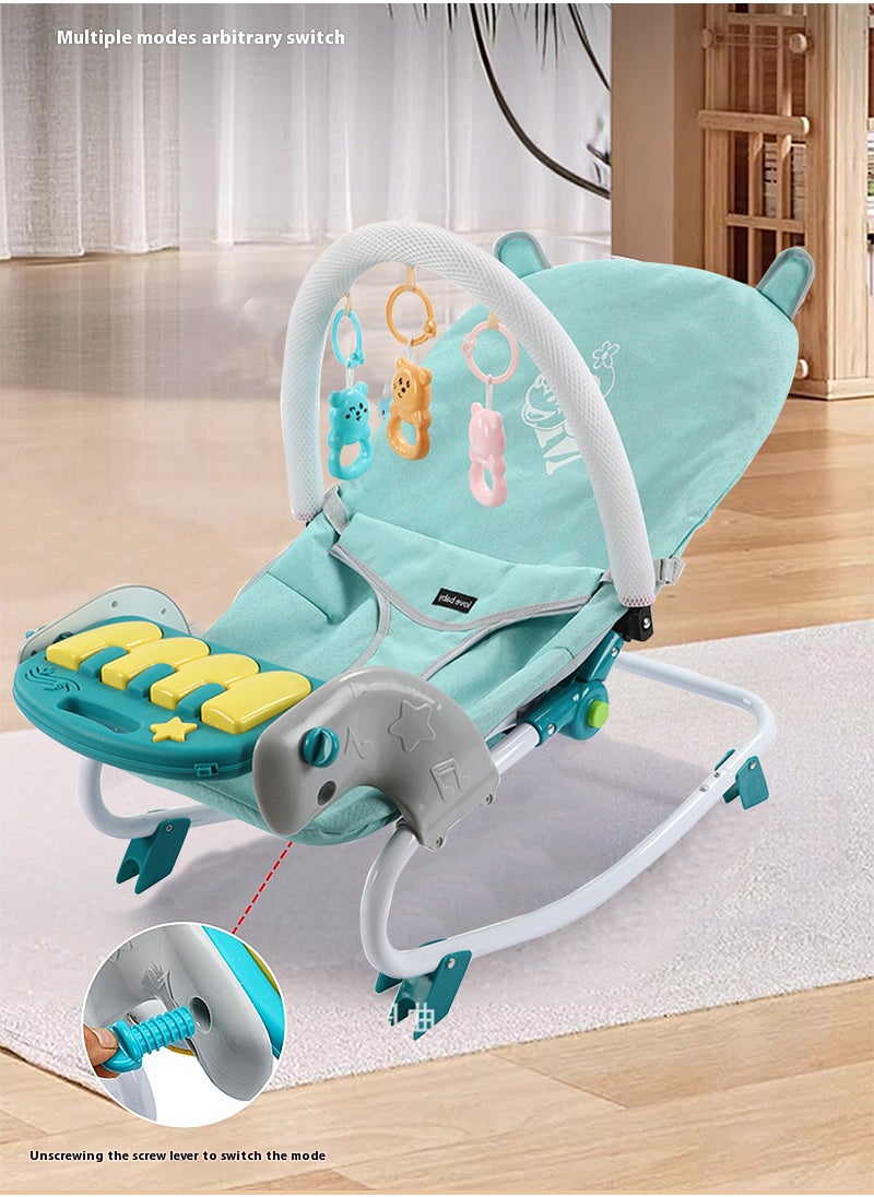 Baby Rocker Bouncer, Adjustable And Portable Baby Rocking Chair, Can Lie And Sit, Baby Swing With Adjustable Music Panel