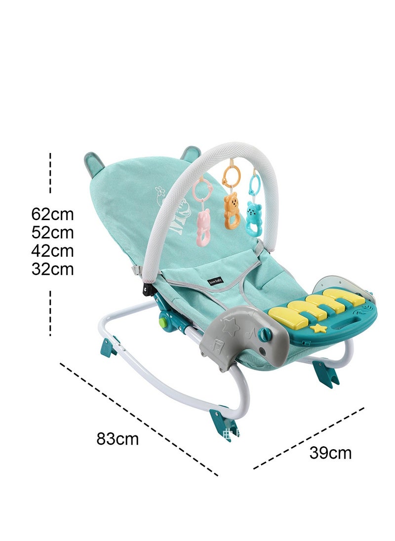 Baby Rocker Bouncer, Adjustable And Portable Baby Rocking Chair, Can Lie And Sit, Baby Swing With Adjustable Music Panel
