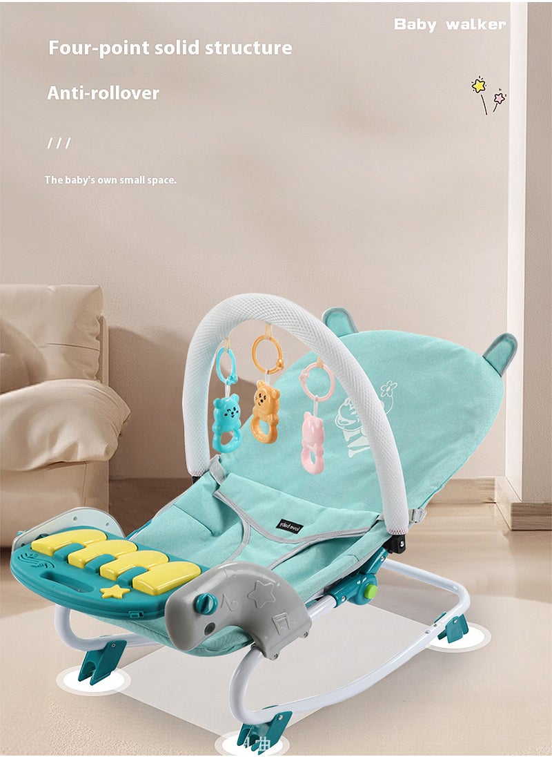 Baby Rocker Bouncer, Adjustable And Portable Baby Rocking Chair, Can Lie And Sit, Baby Swing With Adjustable Music Panel