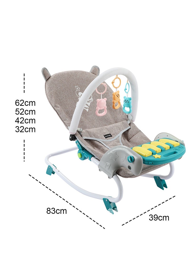 Baby Rocker Bouncer, Adjustable And Portable Baby Rocking Chair, Can Lie And Sit, Baby Swing With Adjustable Music Panel