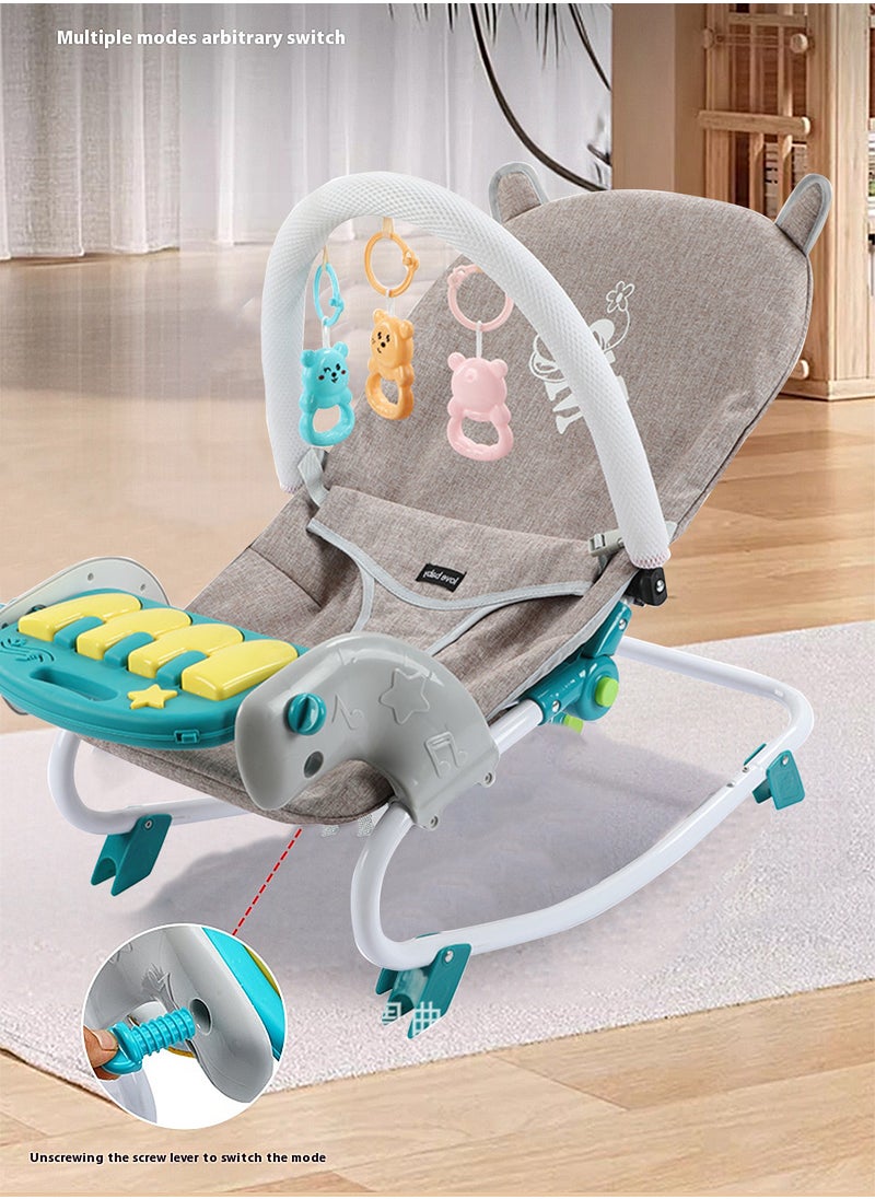 Baby Rocker Bouncer, Adjustable And Portable Baby Rocking Chair, Can Lie And Sit, Baby Swing With Adjustable Music Panel