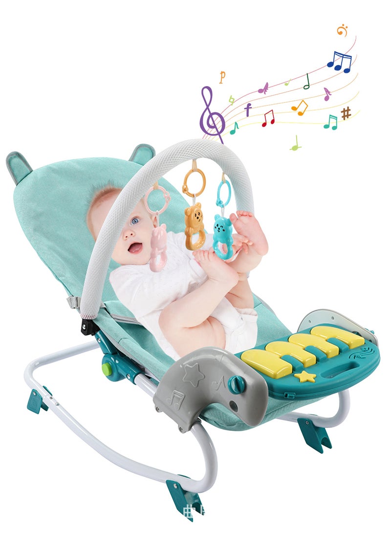 Baby Rocker Bouncer, Adjustable And Portable Baby Rocking Chair, Can Lie And Sit, Baby Swing With Adjustable Music Panel DKL-301-b