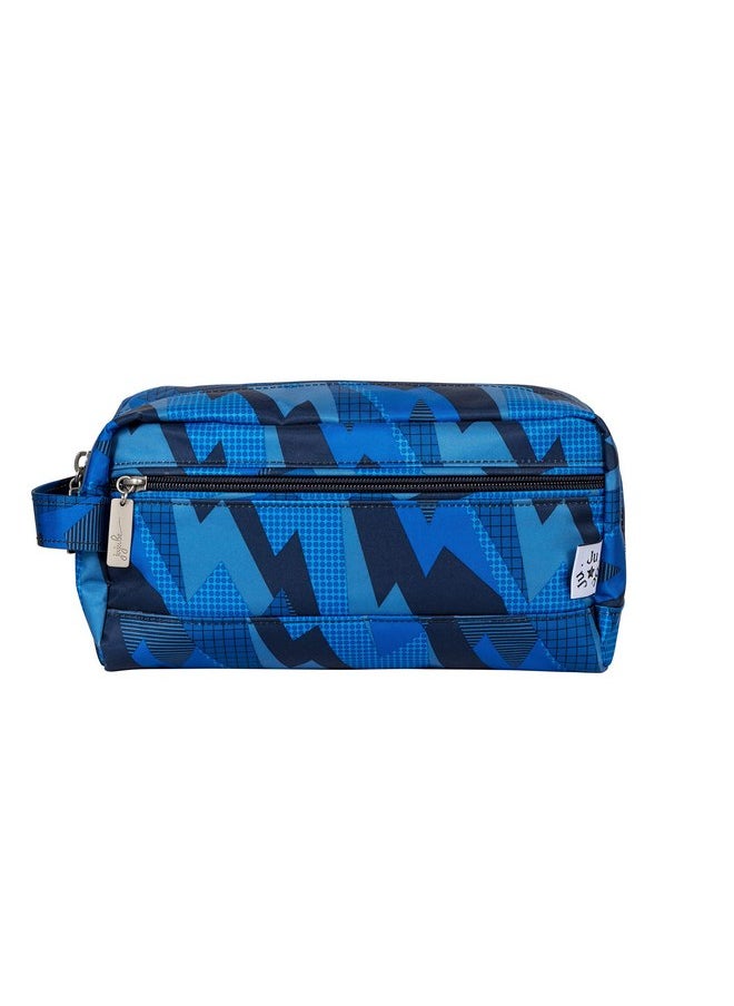 JuJuBe | Be Dapper Train Case | Toiletry, Cosmetic, Travel Organizer Bag for Men and Women | Blue Steel