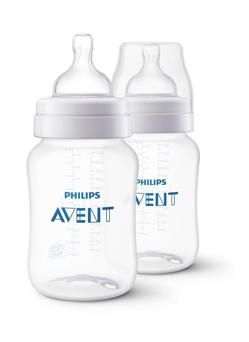 AVENT Philips Anti Colic Bottle 260ml (Twin Pack) White - SCF813/20