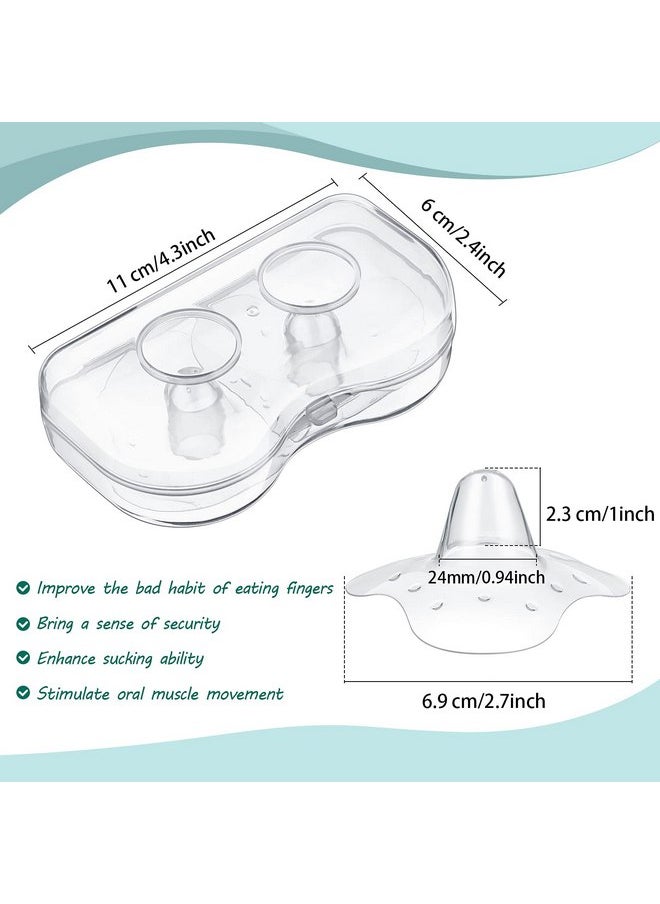 8 Pcs Contact Nipple Shield for Breastfeeding Newborn, Nipple Protector for Protecting Sore, Flat or Inverted Nipple with Carrying Case Silicone Nipple Extender for Nipple(24 mm/ 0.94 Inch,Clear)