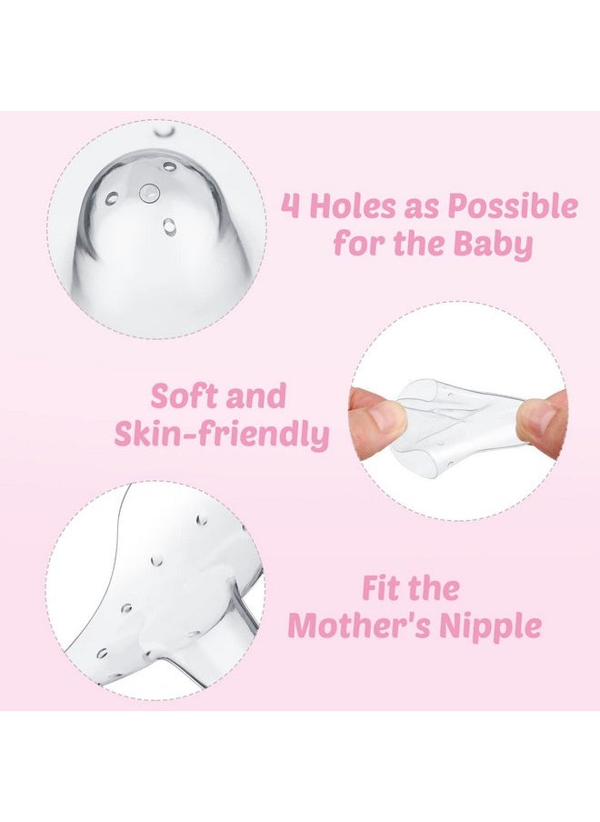 8 Pcs Contact Nipple Shield for Breastfeeding Newborn, Nipple Protector for Protecting Sore, Flat or Inverted Nipple with Carrying Case Silicone Nipple Extender for Nipple(24 mm/ 0.94 Inch,Clear)