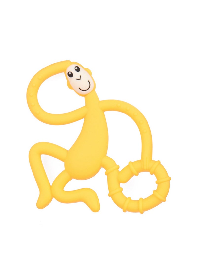 Dancing Monkey Silicone Teether, Easy Grip Teether, Sensory Toy for Babies and Toddlers BPA Free Teether, (Yellow)