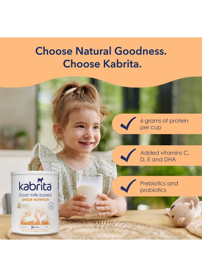 Kabrita Junior Goat Milk Powder for Kids - Easy to Digest Powdered Goat Milk Ages 2-7 - Immunity Boosting Containing Vitamin C, D, E, Protein & Calcium - Non-GMO Gentle on Sensitive Tummies - 14Oz (Pack of 3)