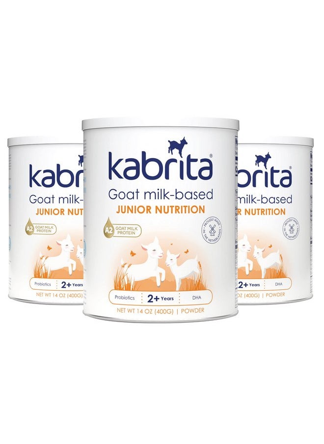 Kabrita Junior Goat Milk Powder for Kids - Easy to Digest Powdered Goat Milk Ages 2-7 - Immunity Boosting Containing Vitamin C, D, E, Protein & Calcium - Non-GMO Gentle on Sensitive Tummies - 14Oz (Pack of 3)