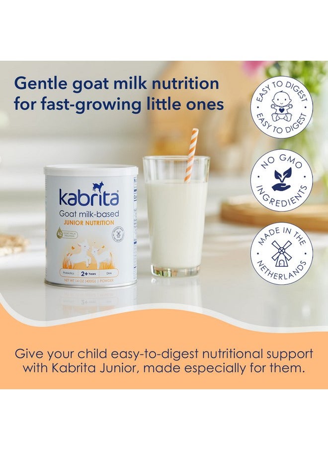 Kabrita Junior Goat Milk Powder for Kids - Easy to Digest Powdered Goat Milk Ages 2-7 - Immunity Boosting Containing Vitamin C, D, E, Protein & Calcium - Non-GMO Gentle on Sensitive Tummies - 14Oz (Pack of 3)