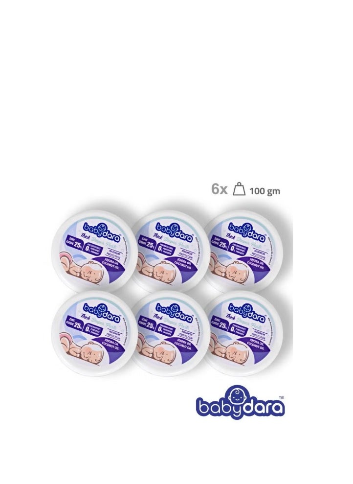 6-pack of Baby Dara Diaper Rash Cream 100 gm (600 gm - 6x 100 gm)