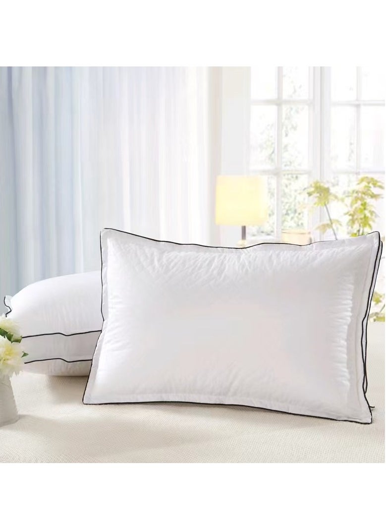 DUOMA HOME 100% Cotton Comfort Sleep Double-Layer 3D Edge Velvet Health Pillow - Ultra-Soft Pure Cotton Pillow Core for Five-star hotel