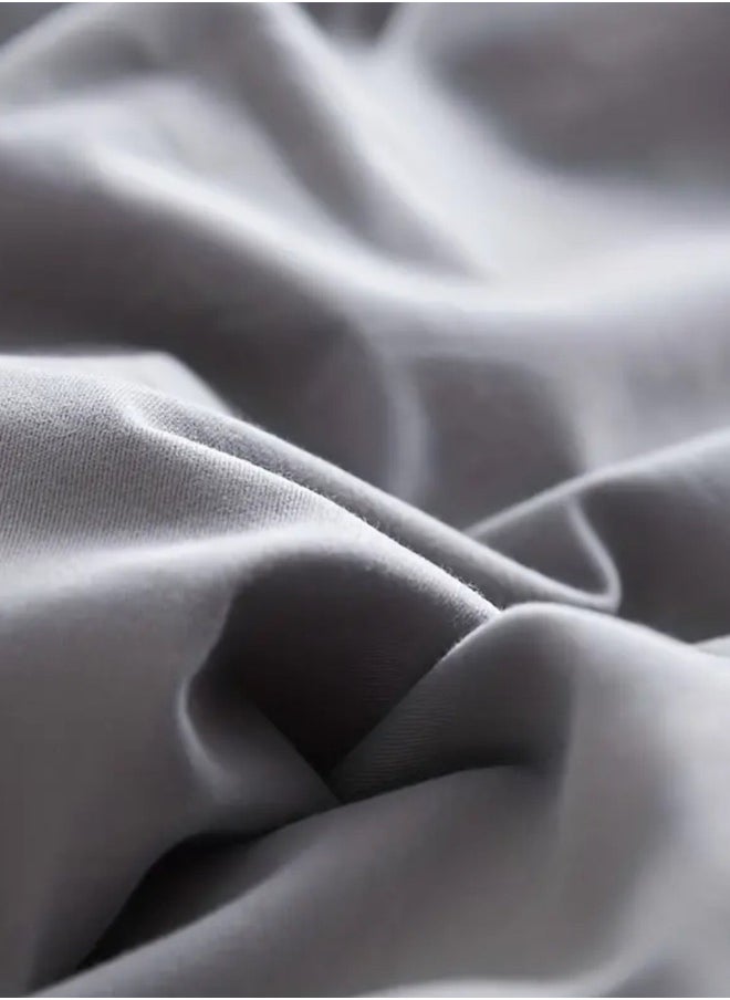 Queen Size 6-Piece Premium Quality Bedding Set in Solid Dark Grey, No Filler Included.