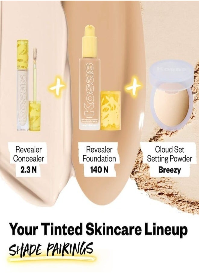 Kosas Revealer Super Creamy & Brightening Concealer with Caffeine & Hyaluronic Acid, Shade 2.3 N - Light With Neutral Undertones 5g - Medium to Full Coverage