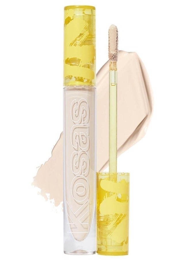 Kosas Revealer Super Creamy & Brightening Concealer with Caffeine & Hyaluronic Acid, Shade 2.3 N - Light With Neutral Undertones 5g - Medium to Full Coverage