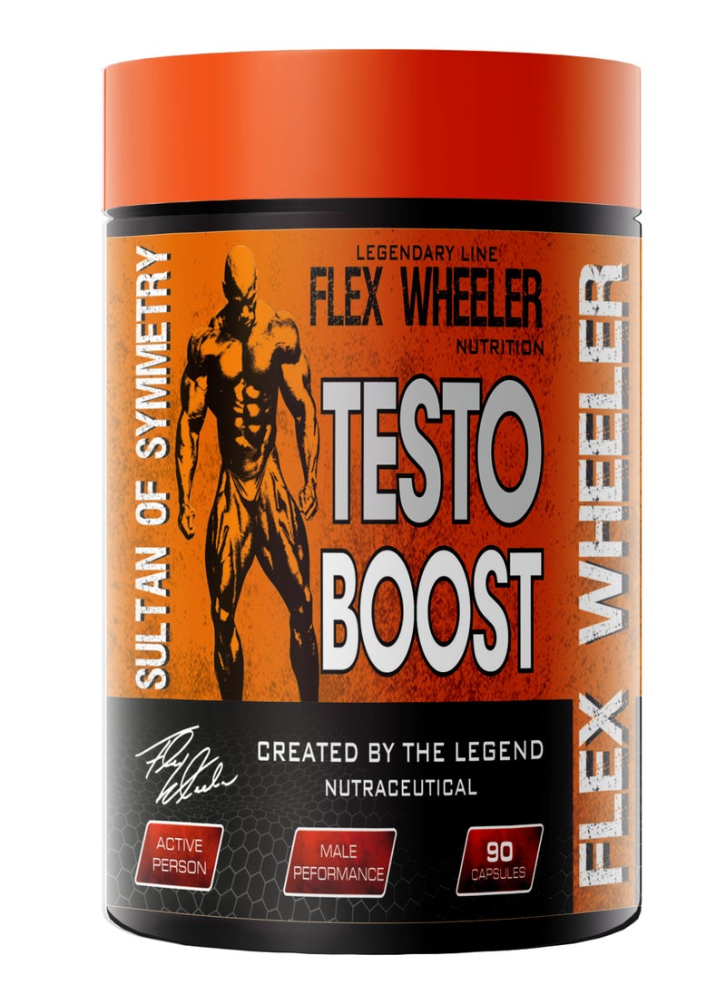 Flex Wheeler Nutrition Testo Boost - Natural Testosterone Support for Strength & Vitality (90 Capsules)