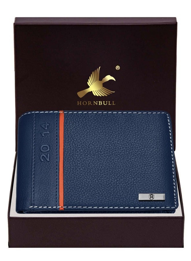 HORNBULL Miller Wallet for Men | Stylist Mens Wallet with RFID Blocking | Wallet Men Genuine Leather Navy | Gift for Men