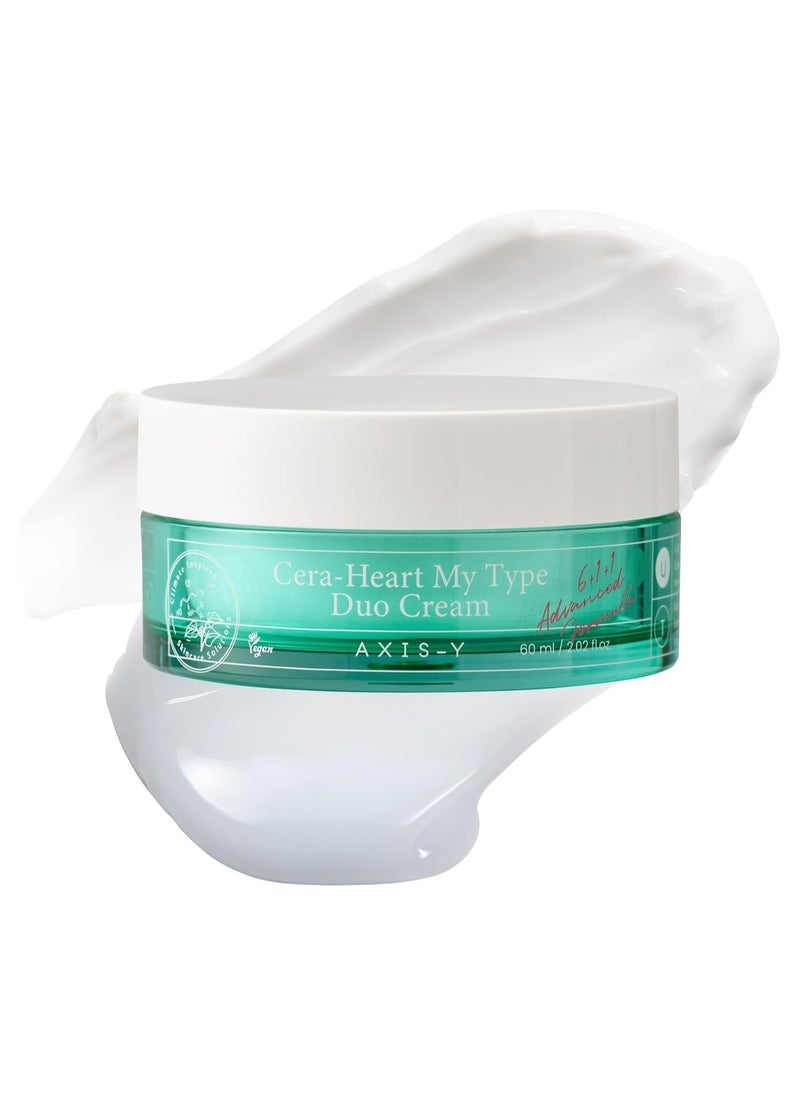 AXIS-Y Cera-Heart My Type Duo Cream 60ml / 2.02 fl. oz. | Dual Cream | Moisturizing Cream | T Zone | U Zone | Heartleaf | Ceramide