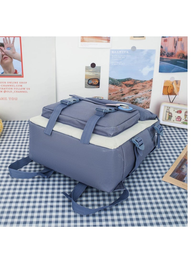 4-Piece Set of Backpack Fashion Women's New Oxford Cloth Pack Junior High School Student Bag
