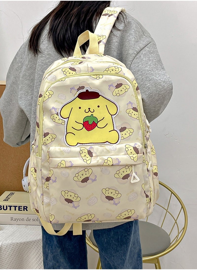 PompomPurin Backpack for School Kids Backpack Laptop Backpack School Bag Cute Anime Backpack for Girls Boys