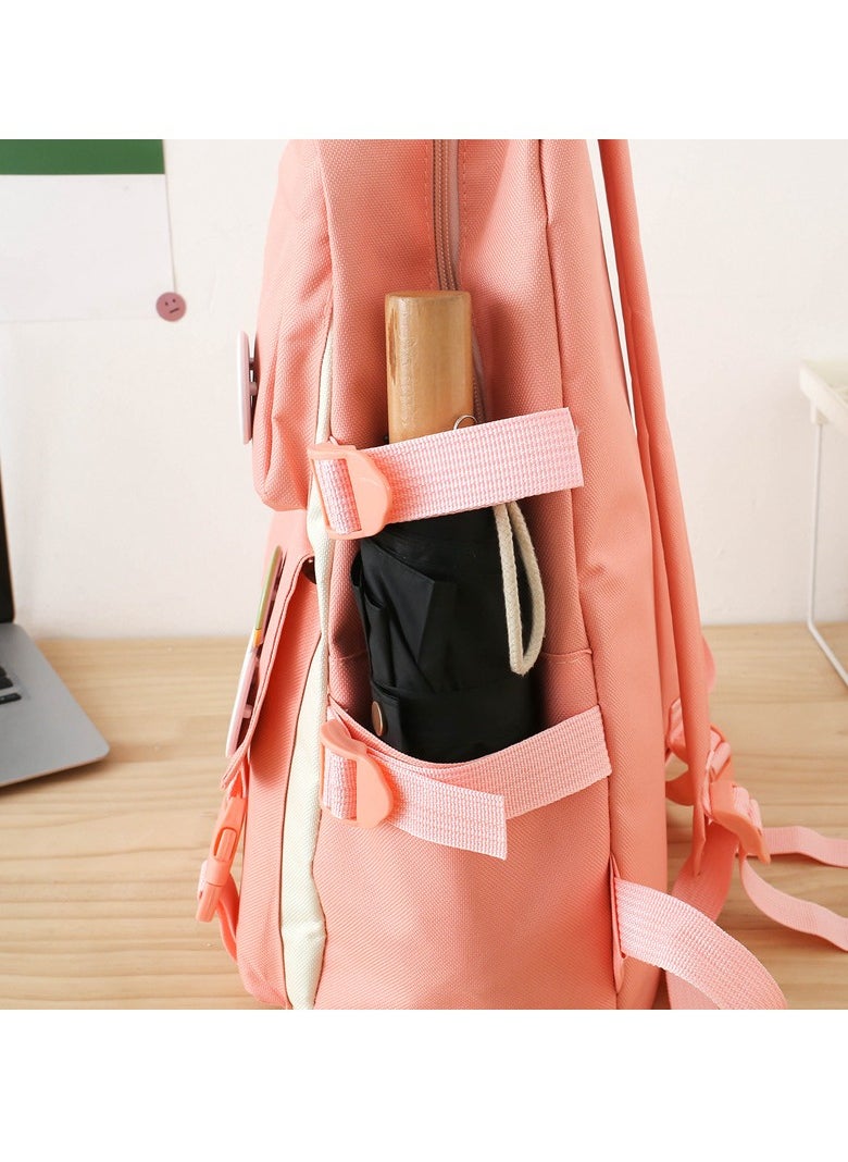 4-Piece Set of Backpack Fashion Women's New Oxford Cloth Pack Junior High School Student Bag