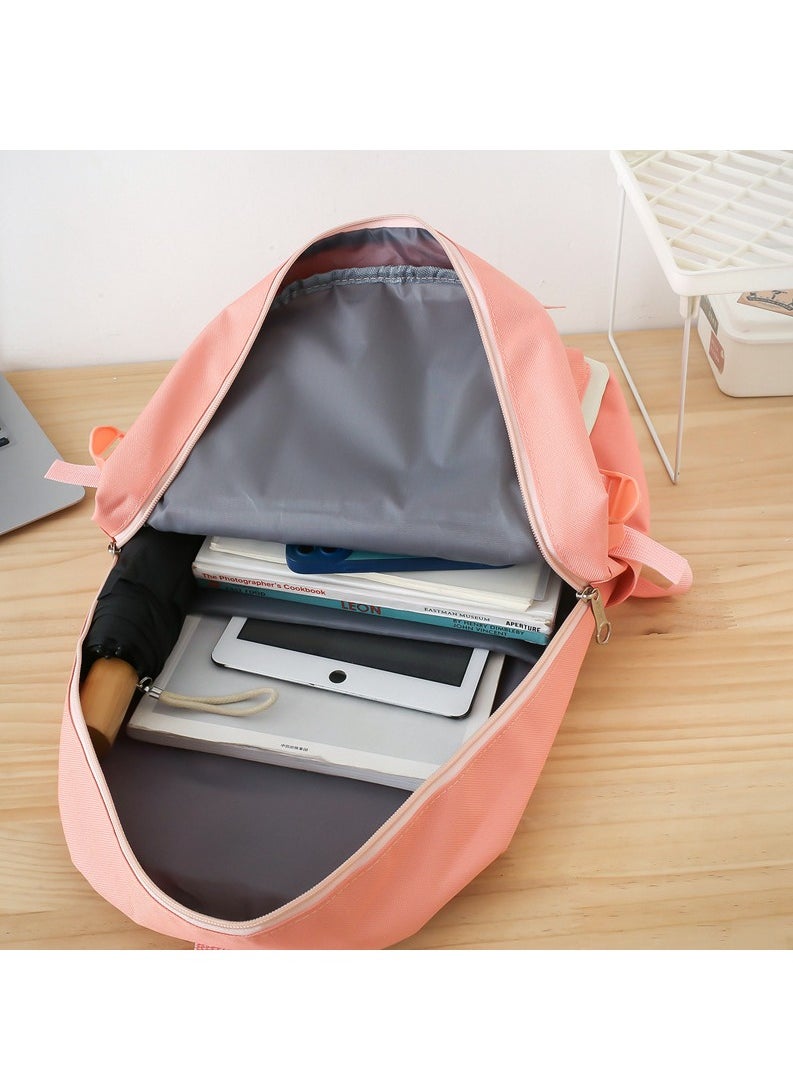 4-Piece Set of Backpack Fashion Women's New Oxford Cloth Pack Junior High School Student Bag