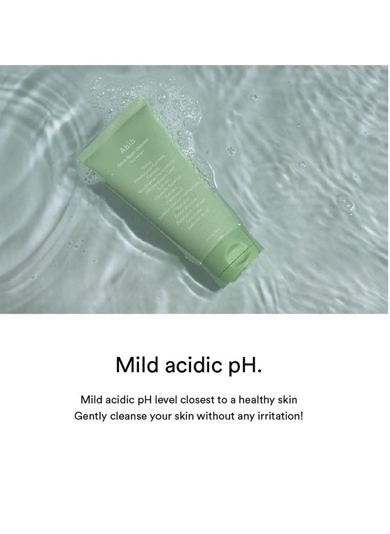 Abib Acne Foam Cleanser Heartleaf Foam 5.07 fl oz / 150 ml | Korean Mild Acidic Daily Face Wash for Acne-Prone Skin, Hydrating & Soothing with Panthenol B5, Deep Cleansing for Sensitive Skin, K-Beauty