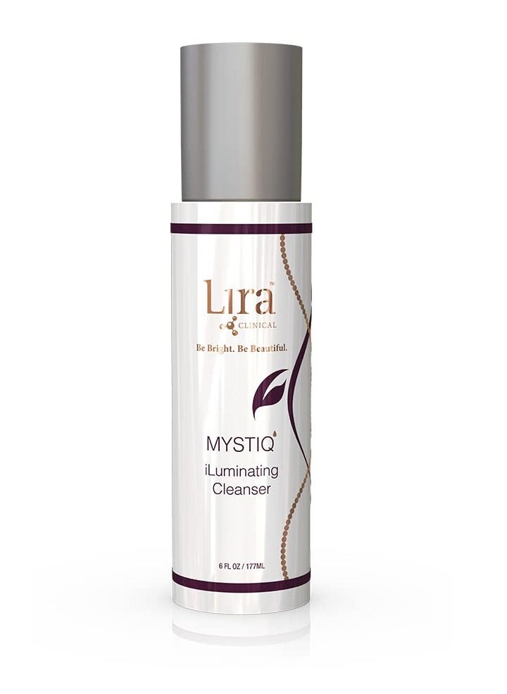 Lira Clinical MYSTIQ iLuminating Cream Cleanser - Gentle Hydrating Facial Wash with Plant Cells, Tomato Extract, Vitamin C & E - 6 fl oz