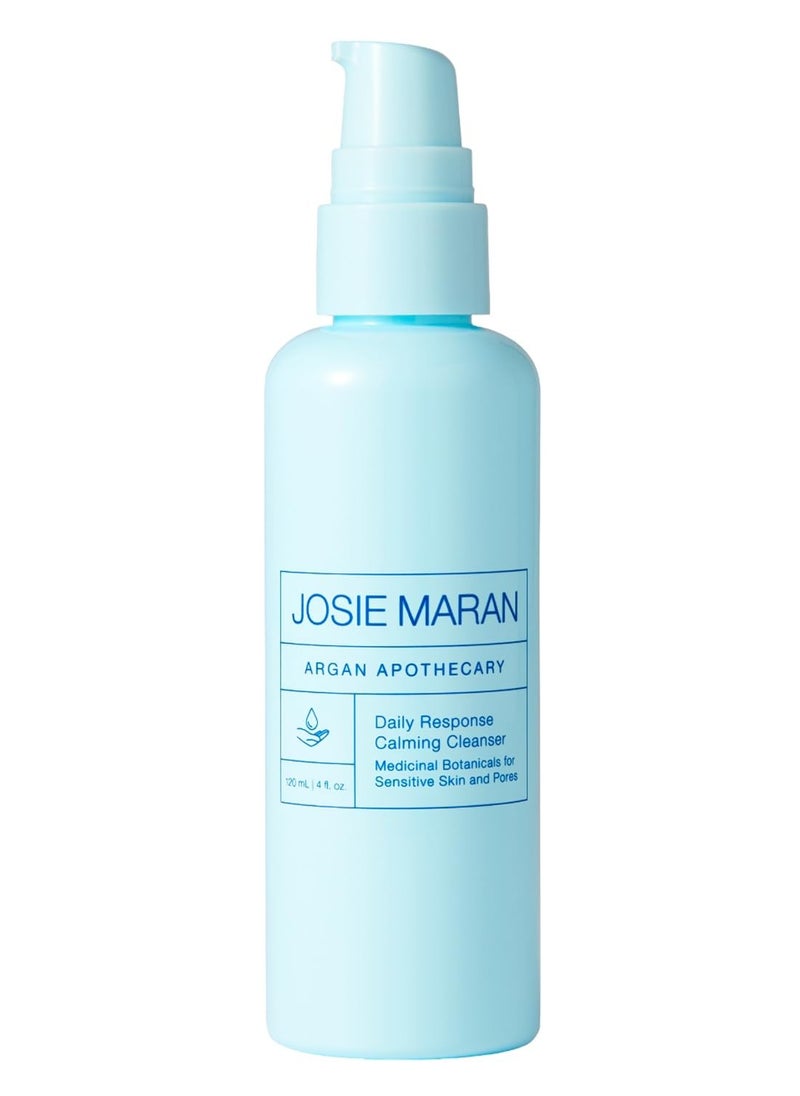 Josie Maran Argan Apothecary Daily Response Calming Facial Cleanser - Gentle Exfoliating Face Wash for Pores & Sensitive Skin - With Organic Argan Oil, Salicylic Acid, & Tea Tree Oil (4 fl oz/120 ml)